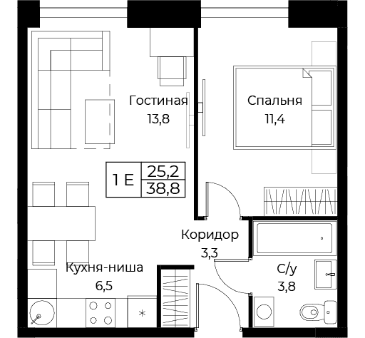 Планировка с мебелью